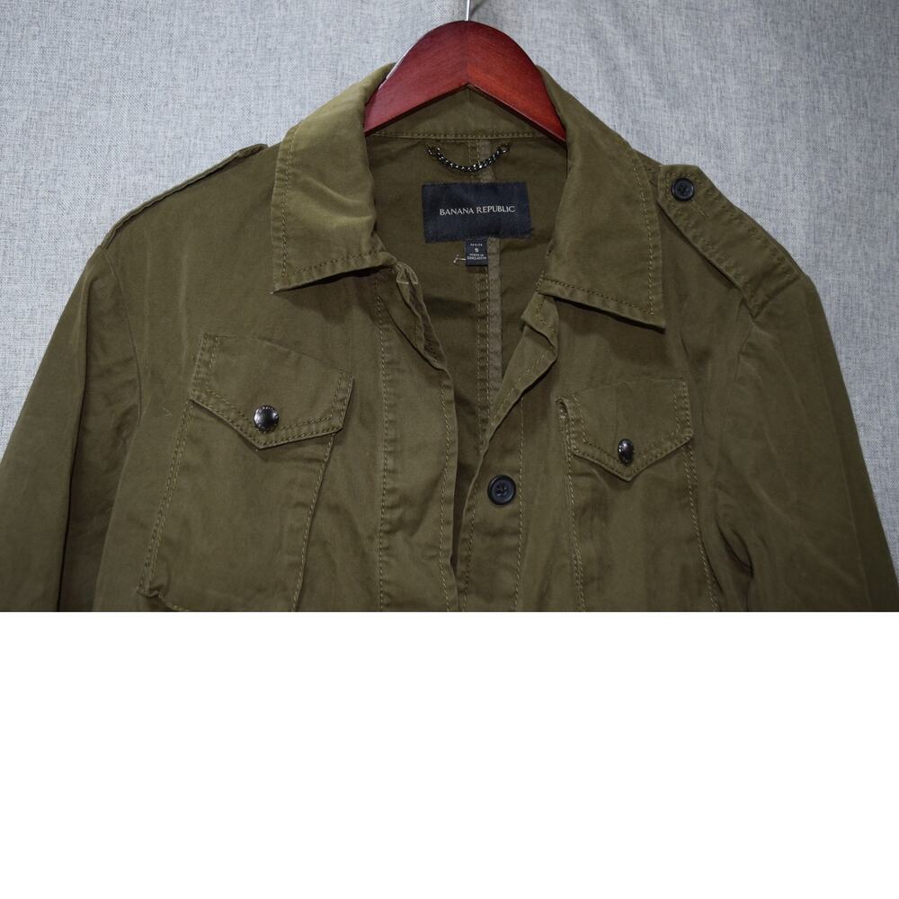Banana Republic Cotton Utility Field Jacket Olive Green Size Small - Picture 2 of 3